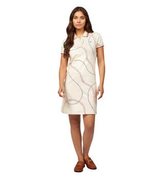 Tommy Hilfiger para mujer. WW0WW45532 Vestido estilo polo ribeteado blanco (S), Casual, Algodón, Manga corta