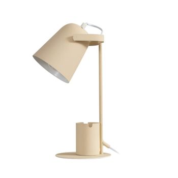 Lámpara de mesa de metal blanco