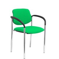 silla confidente villalgordo bali verde chasis cromo con brazos