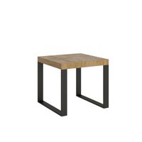 mesa extensible 90x90246 cm tecno roble natural estructura antracita