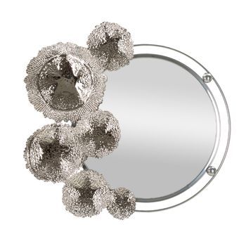 Espejo De Pared De Metal Plateado Cm 85x7x80,6.