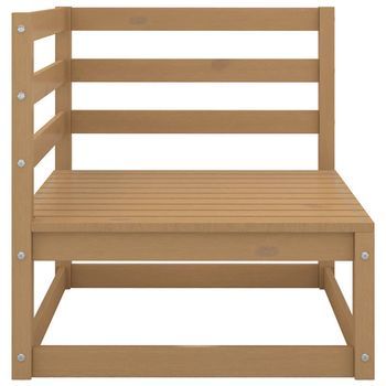 Conjunto De Muebles De Jardín 2 Uds | Mesa Y Sillas Cojines Madera Pino Marrón Miel
