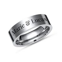 anillo de titanio con grabado laser individual 7 mm