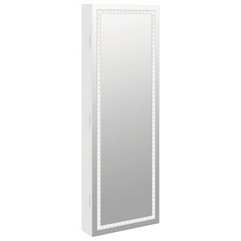 Espejo Con Joyero Y Luces Led Para Pared Blanco Vidaxl