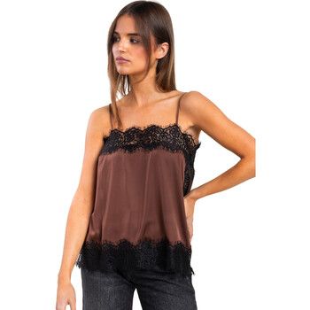 Admas Blusa Camiseta de tirantes Satin And Lace para mujer