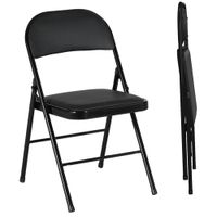 homcom juego de 2 sillas abatibles con respaldo y estructura de acero para oficina estudio 45x46x78 cm negro