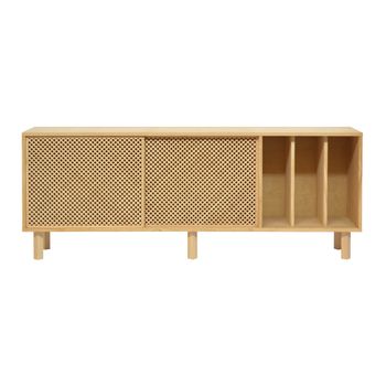 Aparador de madera maciza natural con celosía 170 cm Barnizado