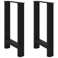 patas para mesa de comedor negras 2 unidades 60 x 72-73 cm acero vidaxl