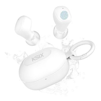 Auriculares Ksix Neutron inalámbricos True Wireless Bluetooth 5.4 para llamadas y música IPX4 blancos