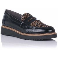 pitillos mocasines mocasin en piel charol - animal print para mujer