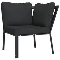 silla de jardin acero con cojines gris 76x76x79 cm vidaxl