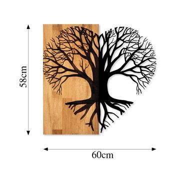 Decoración Pared De Madera Árbol Del Amor Nogal Negro 60x58 Cm