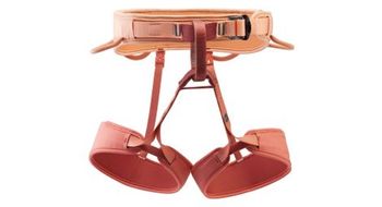 Arnes de escalada para mujer petzl corax lt coral beige