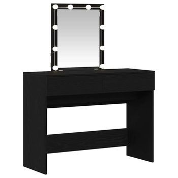 Mesa Tocador Roble Negro 100 X 40 X 130 Cm Madera De Ingeniería Vidaxl
