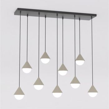 Lámpara colgante peka negro+moca (9 luces)