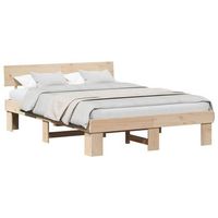 estructura de cama natural 140 x 200 cm madera de pino macizo vidaxl