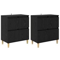 tableros lateral 2 pcs roble negro 60 x 35 x 70 cm vidaxl