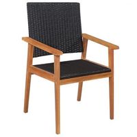 conjunto comedor jardin 5 uds  mueble jardin mesa y sillas ratan sintetico negro y marron