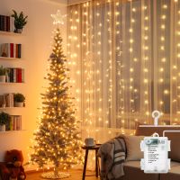 aigostar cortina luces navidad 2m2m 8 modos cadena de luces con remoto 200 led temporizador luces arbol navidad resistente al agua para exterior y interior decoracion navidad fiestas
