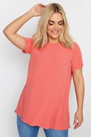yours camiseta canale coral con vuelo mujer curvy y tallas grandes yours