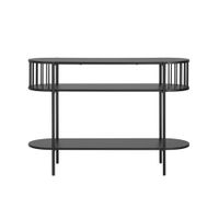 consola con 3 estantes negra 110x39x76 cm