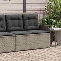 sillon reclinable de jardin  silla de exterior con cojines ratan sintetico gris cfw162989