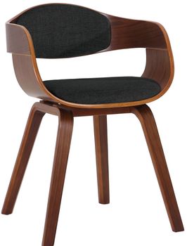 Silla de madera con asiento en tela nogal/negro