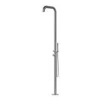 ducha exterior acero inoxidable 316 satinada con desviador mezclador y flexible anticalcareo