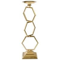 candelero de hierro para velas de pilar estilo tradicional dorado ardee