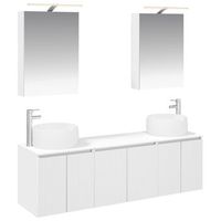 juego de muebles de bano 5 uds blanco madera de ingenieria vidaxl