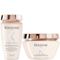kerastase gloss absolu bain creme hydra-glaze shampoo and mask for thick frizzy hair
