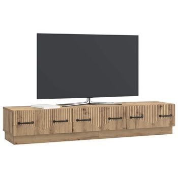 Mueble De Tv | Mueble De Salón | Gabinete De Tv Con Cajón Roble Artesanal 147 X 34,5 X 27 Cm