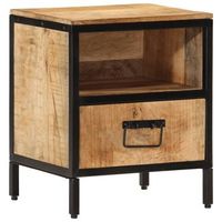 mesita de noche madera maciza de mango 40x35x50 cm vidaxl