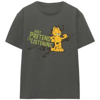 garfield tops y camisetas just pretend im listening para mujer