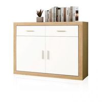 aparador de 2 puertas y 2 cajones alta capacidad 120 cm nuka cambria - blanco 120 x 902 x 414 cm