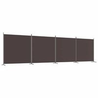 biombo divisor de 4 paneles de tela marron 698x180 cm vidaxl
