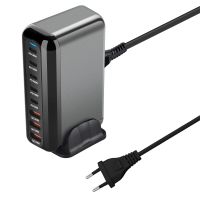 gan techbakeey ymx-908-600w cargador usb pd de 600w 8 puertos 5usb-c3usb-a qc pd carga rapida estacion de carga de es