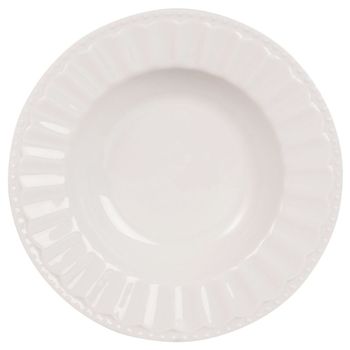 Plato hondo de porcelana blanca