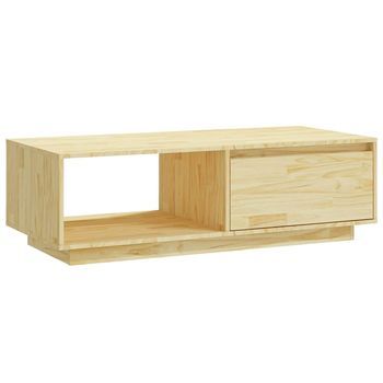 Mesa De Café - Mesa De Centro De Madera Maciza De Pino 110x50x33,5 Cm