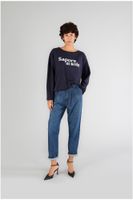 camiseta extragrande con texto sabor a sol navy s