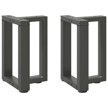 Patas Para Mesa De Centro En Forma De T (2 Unidades), Antracita, 28 X 25 X (42-43) Cm, Acero Vidaxl