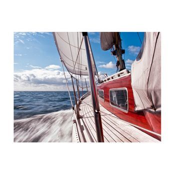Papel Pintado 3d - Un Barco En Mitad Del Mar (400x309 Cm)