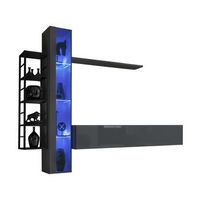 conjunto de muebles de salon industrial switch m7 r blanco r led integradas  sistema push to open