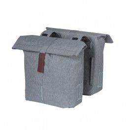Basil Alforjas City 28-32 Litros Con Reflectante Cierre Velcro Poliester Gris