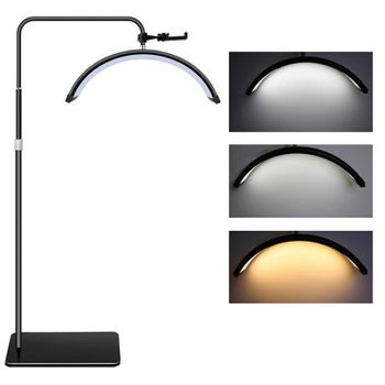 Lámpara de Pestañas, Luz de Media Luna, Lámpara LED de Luna, Luz de Relleno para Fotografía, para Extensión de Pestañas, Lámparas de Pie para Belleza, para Salón de Belleza y Maquillaje