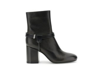 botines de piel napa con detalle de tobillera black