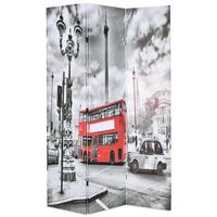 biombo divisor plegable 120x170 cm bus londres blanco y negro vidaxl