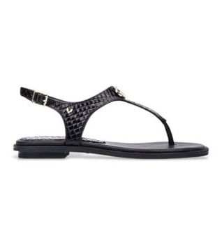 Martinelli para mujer. 1535-B006G Sandalias de Piel Mazzini negro (39), Plano, 1 a 3cm, Hebilla, Casual