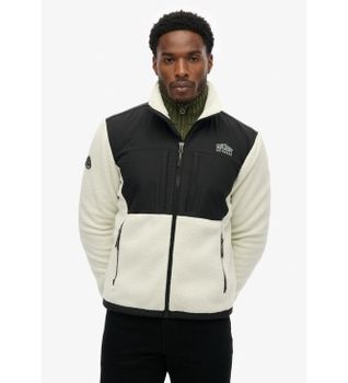 Superdry para hombre. M5012335A Chaqueta Polar negro (L), Casual, Manga larga, Poliéster Reciclado