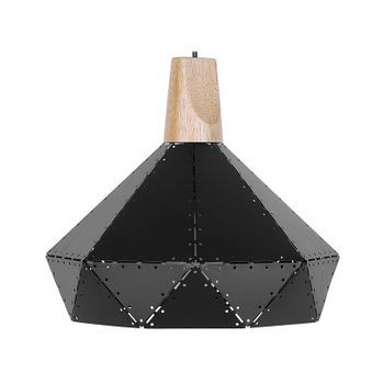 Lámpara Colgante Con Pantalla De Metal Geométrico Industrial Negro Sala De Estar Somme
